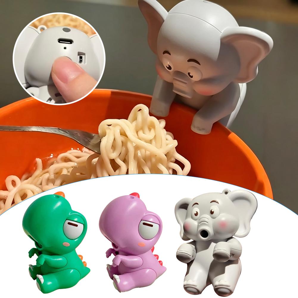 Baby Food Dinner - พัดลมทำความเย็นอาหารรูปช้างขนาดเล็ก, อุปกรณ์ช่วยป้อนอาหารเด็กแบบแฮนด์ฟรี, ดีไซน์แบบหนีบสำหรับชาม, พกพาสะดวกและชาร์จ USB ได้