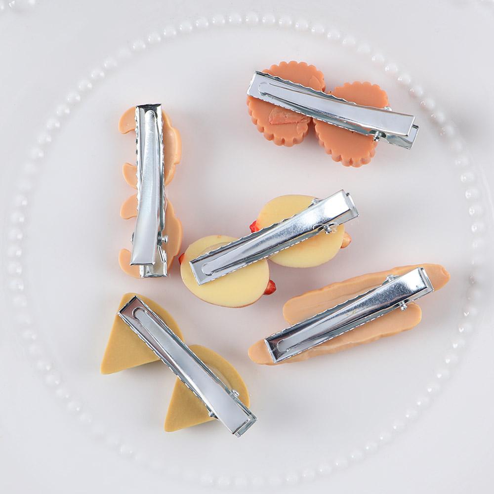 Baby Food Dogs - เครื่องประดับผมน่ารักสำหรับเด็กผู้หญิง รูปอาหารจำลอง พิซซ่า ฮอทดอก กิ๊บติดผมทรงปากเป็ด กิ๊บ