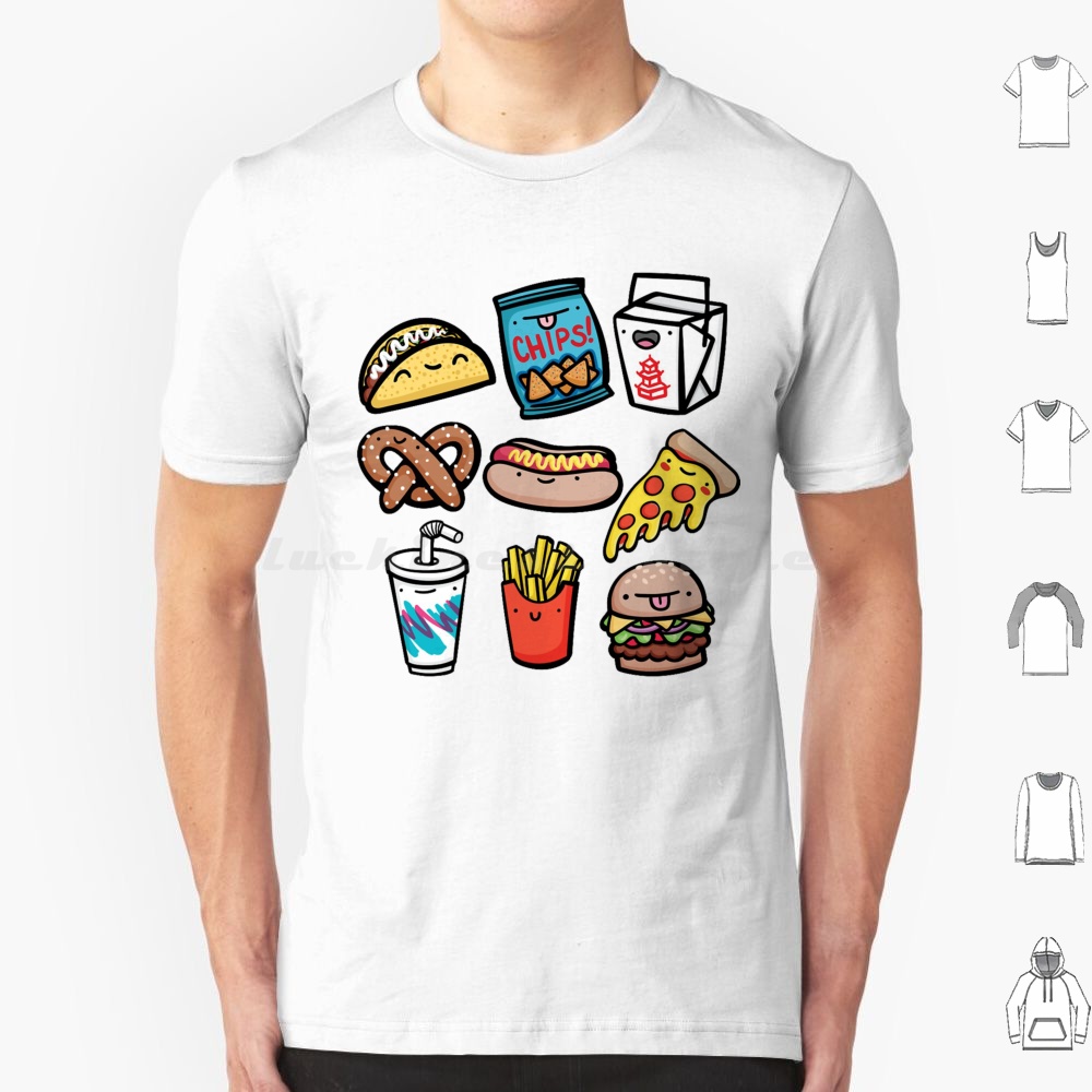 Baby Food Dogs - เสื้อยืดเด็กและผู้ใหญ่ลายอาหาร 6xl ลายอาหารเวกเตอร์ ทาโก้ พิซซ่า แฮมเบอร์เกอร์