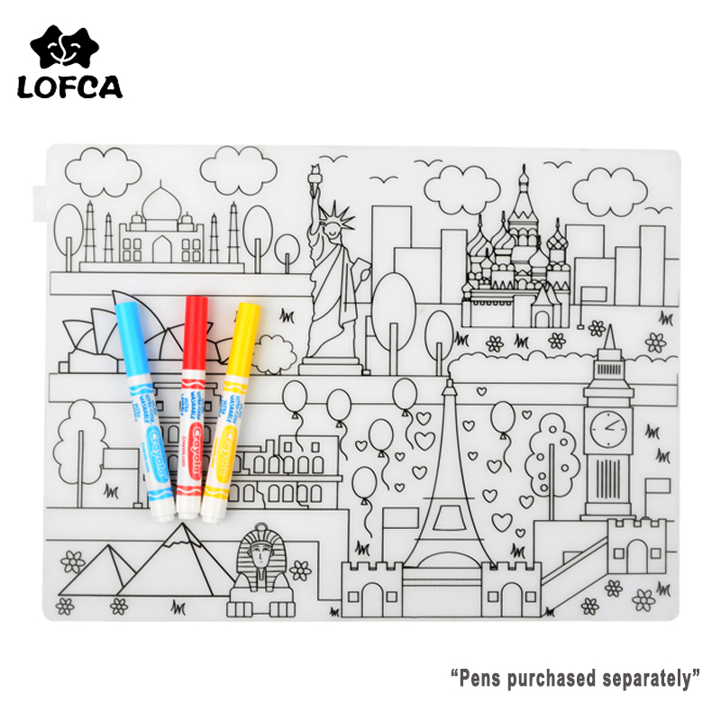 Baby Food Dinner - ซิลิโคนเด็ก Placemat 1Pc เด็กอาหารเย็นซิลิโคนแผ่นรองจานกันน้ำให้อาหารเด็กทารกแผ่น Reusable ระบายสี