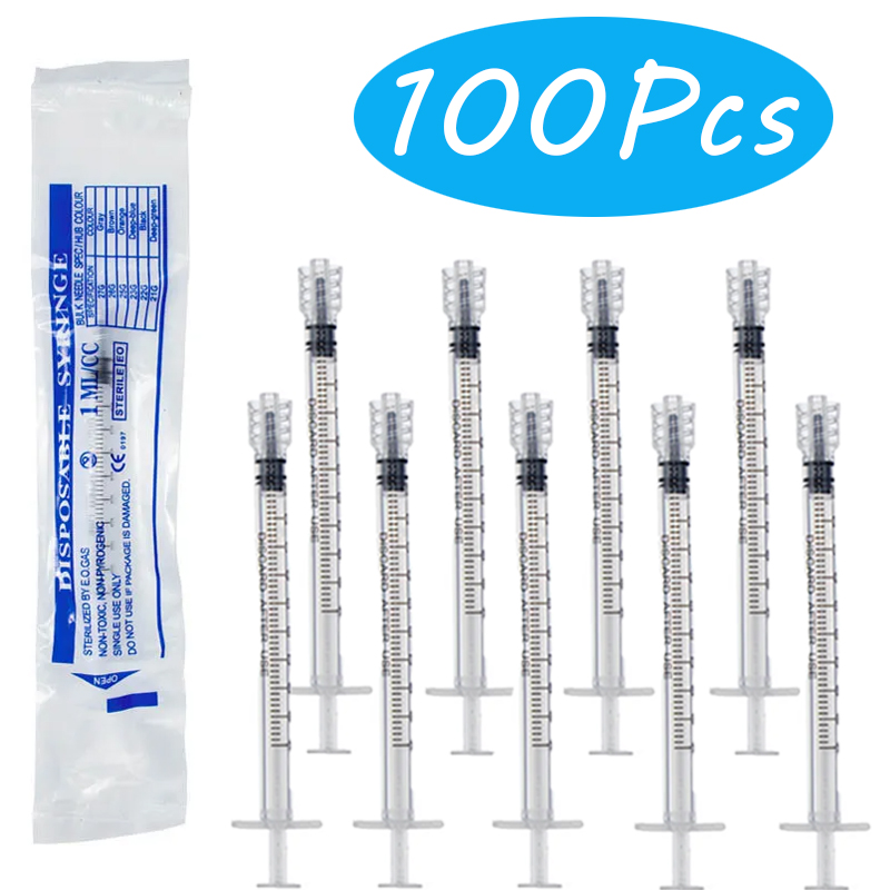Baby Food Allergy Rash - 100 ชิ้น 1 มล./1 ซีซี หลอดฉีดยาลูเออร์ล็อคแบบปลอดเชื้อ,