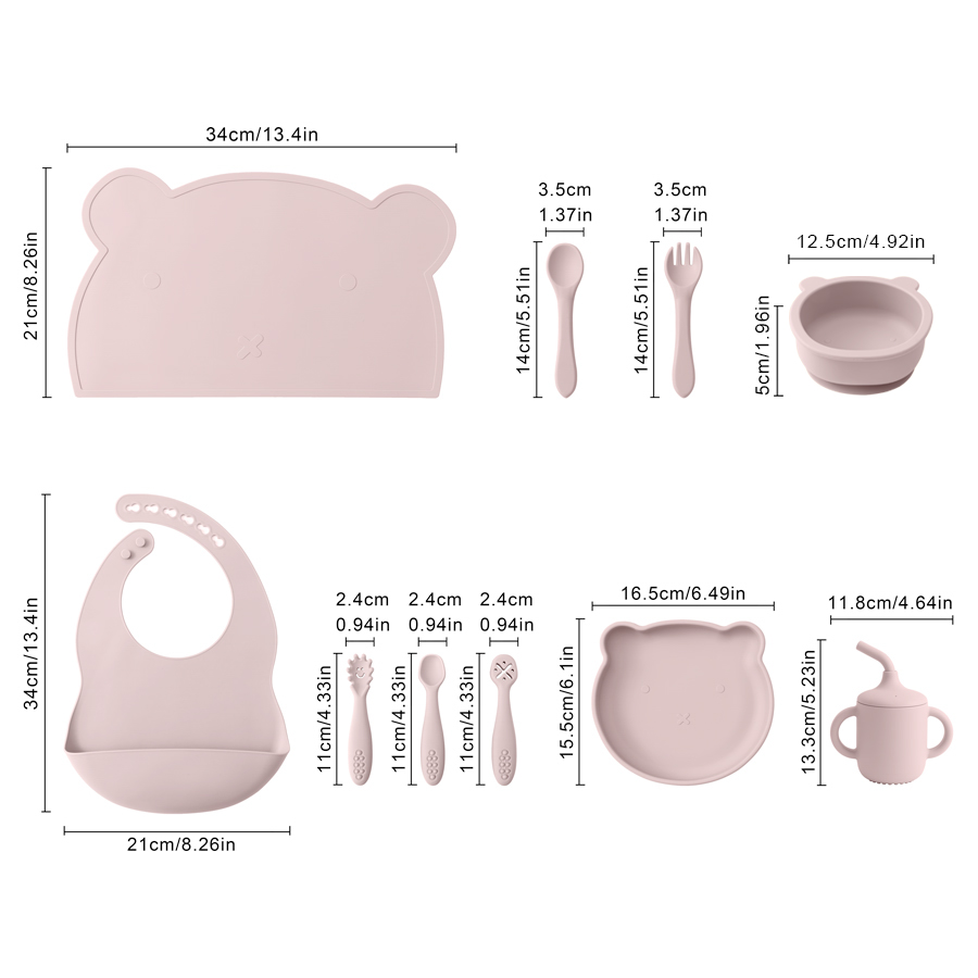 ชุดให้อาหารเด็กทารกซิลิโคน8ชิ้ - Baby Food Dinner บทวิจารณ์และราคา