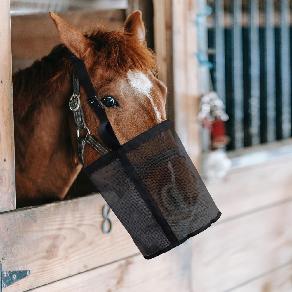 ถุงใส่อาหารม้าหลายสี ป้องกันกา - Mesh Feeder Bag บทวิจารณ์และราคา