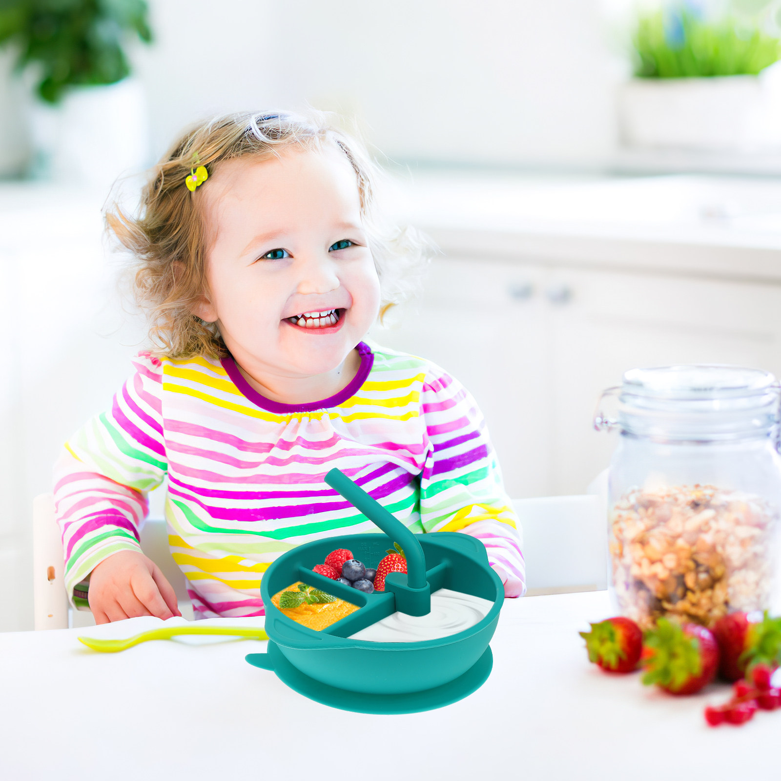 1 ชิ้น จานซิลิโคนกันแตก ชามดูด - Baby Food Dinner บทวิจารณ์และราคา